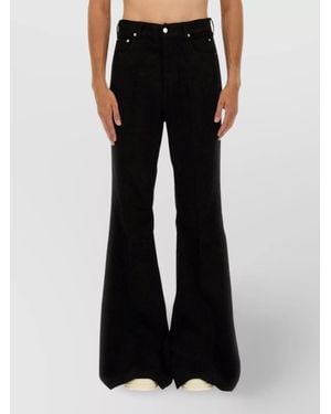 Rick Owens Flared Pants With Back Pockets And Belt Loops - Multicolor