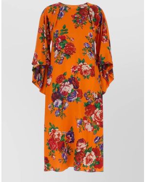 Moschino Printed Midi Dress - Orange
