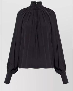 Anine Bing Anne High Neck Long Sleeve Top - Blue