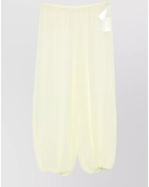 Frankie Shop Straight Beach Pants Wide Leg Ankle Length - Natural