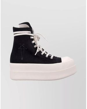 Rick Owens High-Top Platform Sneakers Star Embroidery - Blue