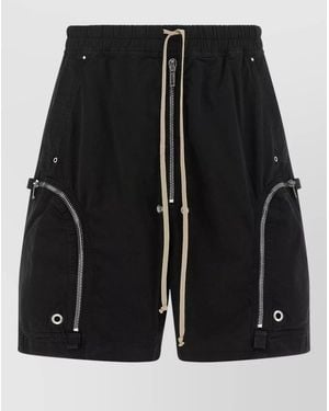 Rick Owens Cotton Low-Rise Bermuda Shorts - Black