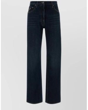 Prada High Waist Straight Leg Denim Trousers - Blue