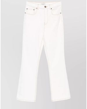 Tory Burch Flared Leg Denim Jeans - White
