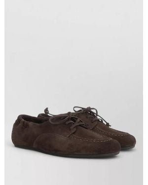 Celine Calfskin Lace-Up Loafers - Brown
