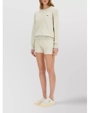 Autry Cotton Sweatshirt Shorts - Natural