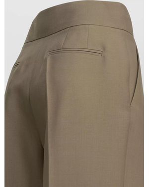 Valentino Mohair Tailored Trousers Pleats Belt Loops - Brown