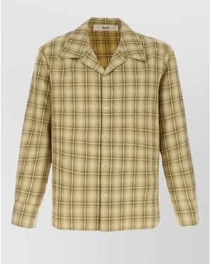 Séfr Ignacio Shirt Long Cuffed Plaid Pattern - Metallic