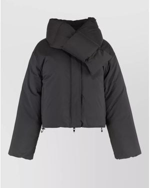 Alexander Wang Down Jacket Removable Scarf Mid Season - Black
