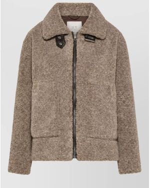 SEVENTY VENEZIA Bouclé Faux Fur Panelled Jacket - Brown