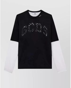 Gcds Layered Logo Long Sleeve Oversized T-Shirt - Black