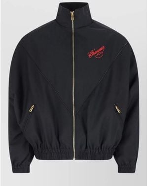 Willy Chavarria Jacket Elasticated Cuffs Hem Side Pockets - Black