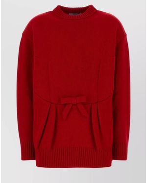 Prada Virgin Wool Oversized Jumper - Red
