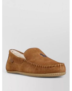 Ralph Lauren Suede Leather Slippers - Brown