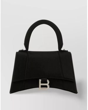 Balenciaga Distinct Silhouette Compact Satin Handbag - Black