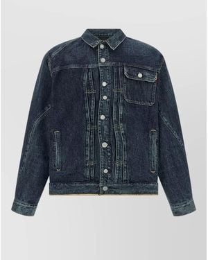 Undercover Sculpted Seams Denim Jacket Point Collar - Blue