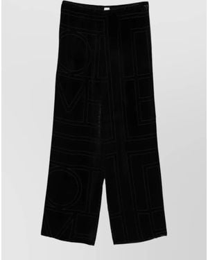 TOTEME Silk Wide-Leg Trousers - Black