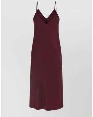Norma Kamali Midi Dress Bias Cut Spaghetti Straps - Purple