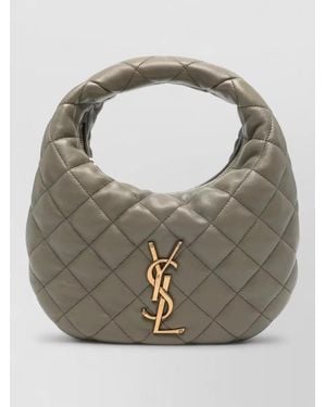 Saint Laurent Icarino Quilted Nappa Tote Bag Top Handle - Gray