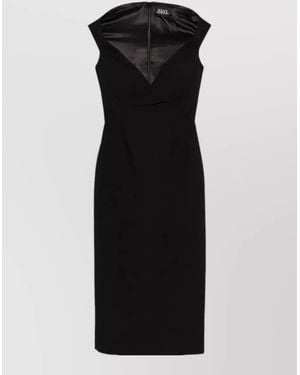 Solace London Midi Dress Monica Off Shoulder Neckline - Black