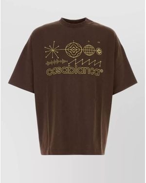 CASABLANCA Organic Cotton Oversized T-Shirt - Brown