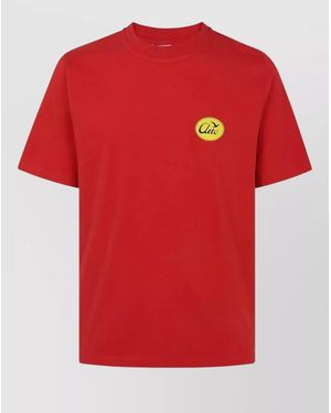 Arte' Bird Emblem Circle Logo Crew Neck T Shirt - Red
