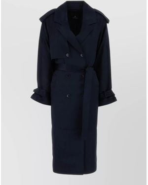 Anine Bing Satin Trench Coat - Blue
