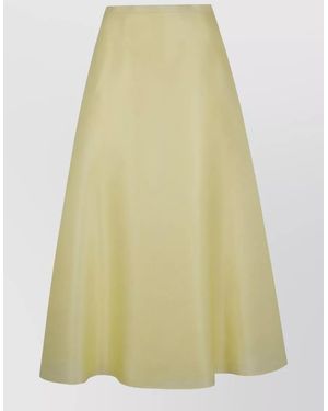 Alberta Ferretti Silk Organza Midi Skirt - Yellow