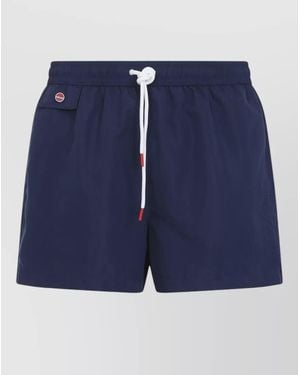 Kiton Swim Shorts Sea Style Back Pocket Eyelets - Blue