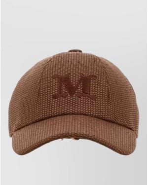Max Mara Raffia Circense Baseball Cap Curved Brim - Brown