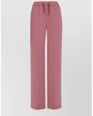 Herno Wide Leg Trousers Metal Accents Detail - Pink