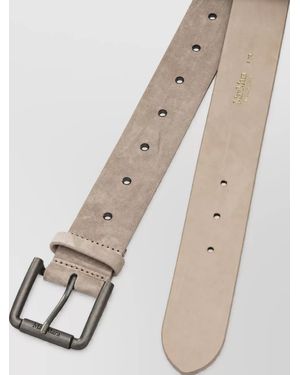 Max Mara Suede Studded Belt - Natural