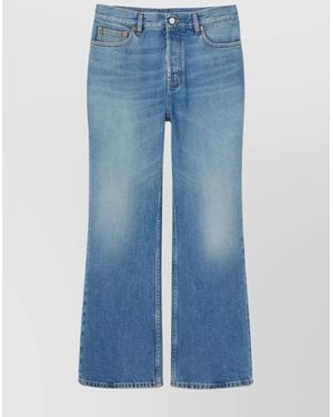 Gucci Flare Cut Short Denim Pants - Blue