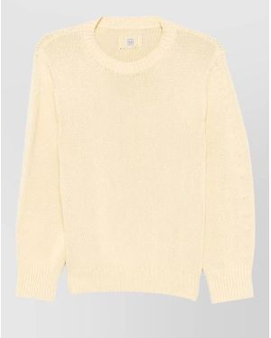 TOTEME Cotton Crew Neck Knit Long Sleeve Jumper - Natural