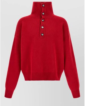Ami Paris Wool Turtleneck Jumper - Red