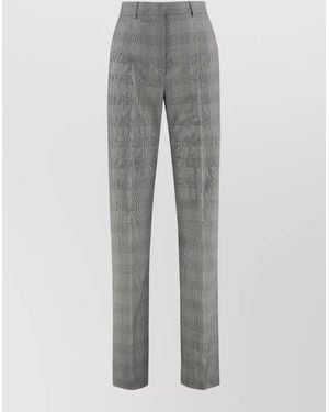 Sportmax Wool Pants High Waist Flared Leg - Gray