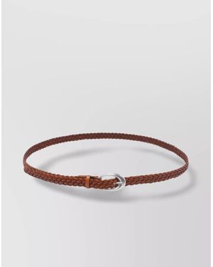 Orciani Braided Leather Embroidered Adjustable Masculine Belt - Metallic