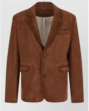 Golden Goose Robyn Tailored Jacket Chest And Flap Pockets - Brown