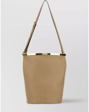 Tod's Bucket Leather Shoulder Bag - Natural