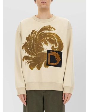 Dries Van Noten Printed Cotton Sweatshirt - Natural