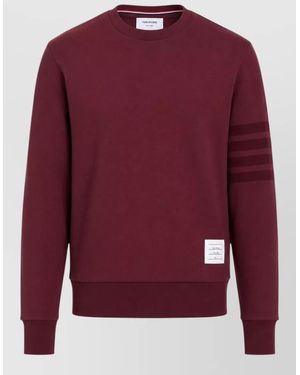 Thom Browne Long Sleeve Crewneck Pullover Tonal Bars - Red