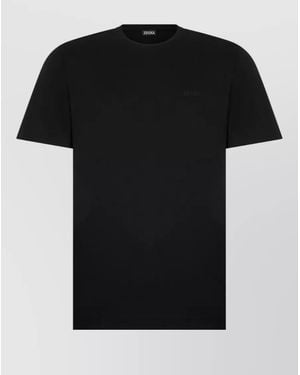 ZEGNA Short Sleeve Crew Neck Standard Fit T Shirt - Black