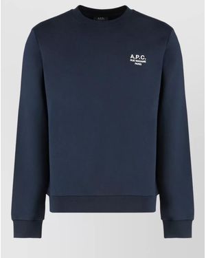 A.P.C. Rue Madame Cotton Crew Neck Sweatshirt - Blue