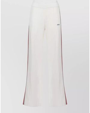 Autry Wide Leg Viscose Pants Side Bands - White