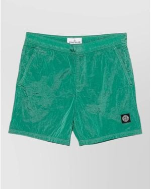 Stone Island Swim Shorts Mid Length Side And Back Pockets - Green
