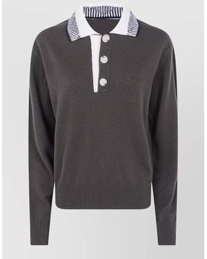 N°21 Wool Polo Sweater - Gray