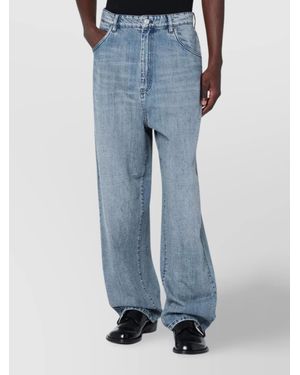 NAMACHEKO Wide-Leg Faded Wash Denim Pants - Blue