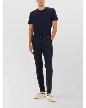 Herno Short Sleeve Crew Neck Cotton T-Shirt - Blue