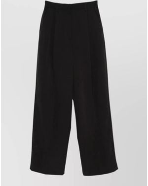 Thelatest Axel High Waist Pleated Wide Leg Trousers - Black