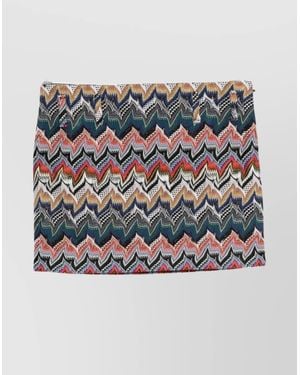 Missoni Textured Chevron Pattern Mini Skirt - Gray